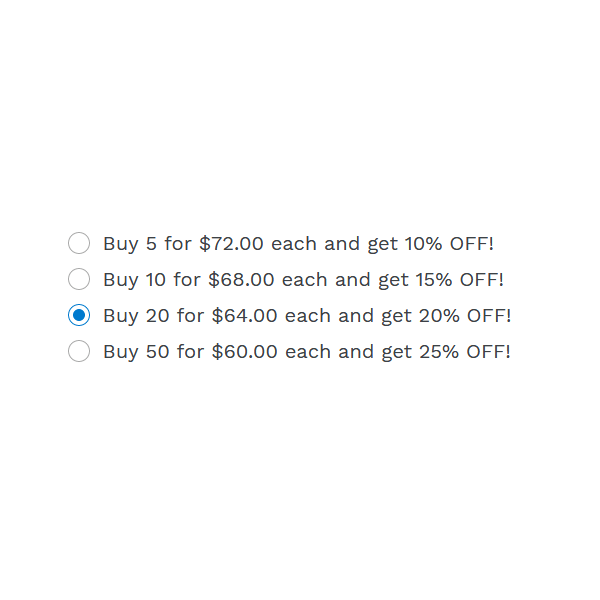 Clickable Tier Prices List